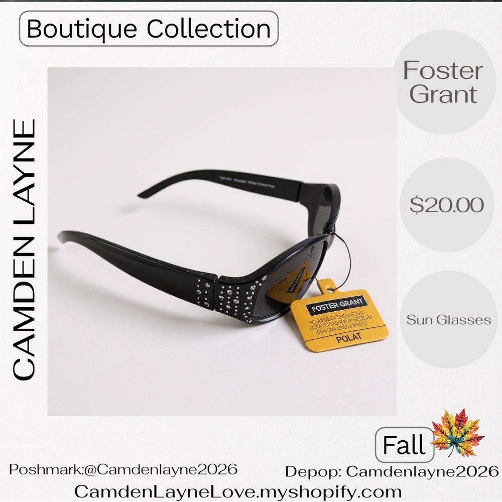 Foster Grant Black Sunglasses - Picture 4 of 7